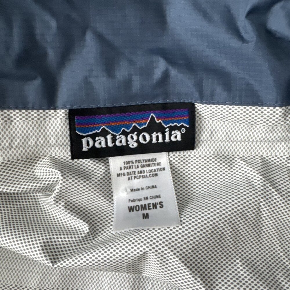 Patagonia Hooded Trench Raincoat Torrentshell Women's Blue Size M - Picture 4 of 7